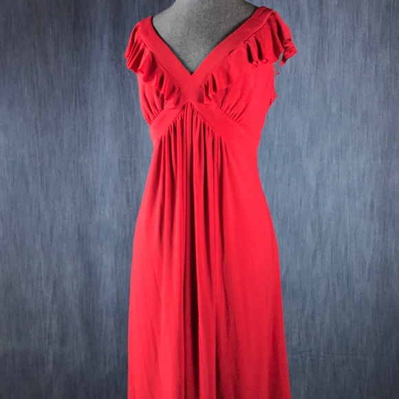 Evan Picone petite S 10 red party dress V-neck - Picture 2 of 7